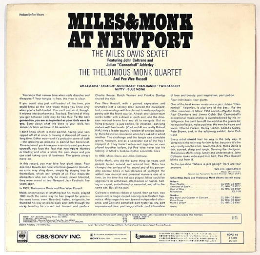 Miles Davis Sextet - Miles & Monk At Newport