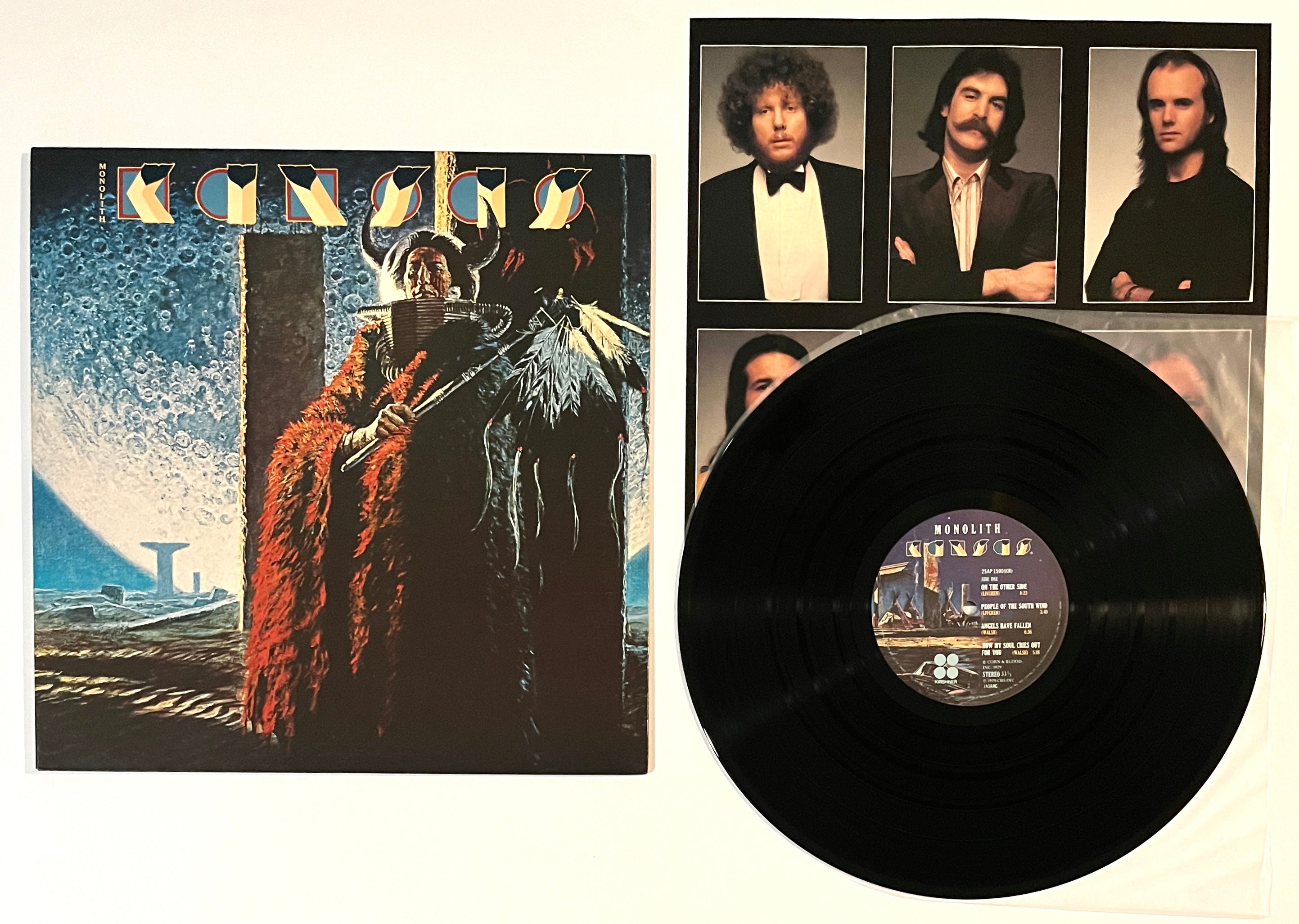 Kansas signed lp Monolith, Original Album, Vintage Vinyl Record, Great Gifts, on sale 60s 80s 90s